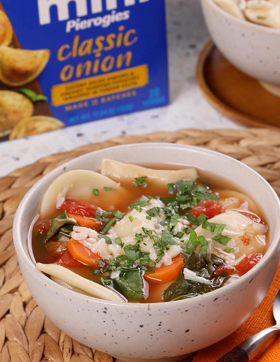 Minestrone Mini Pierogy Soup