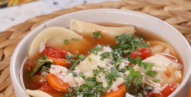 Minestrone Mini Pierogy Soup