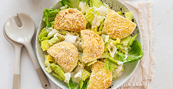 Caesar Salad with Pierogy Croutons