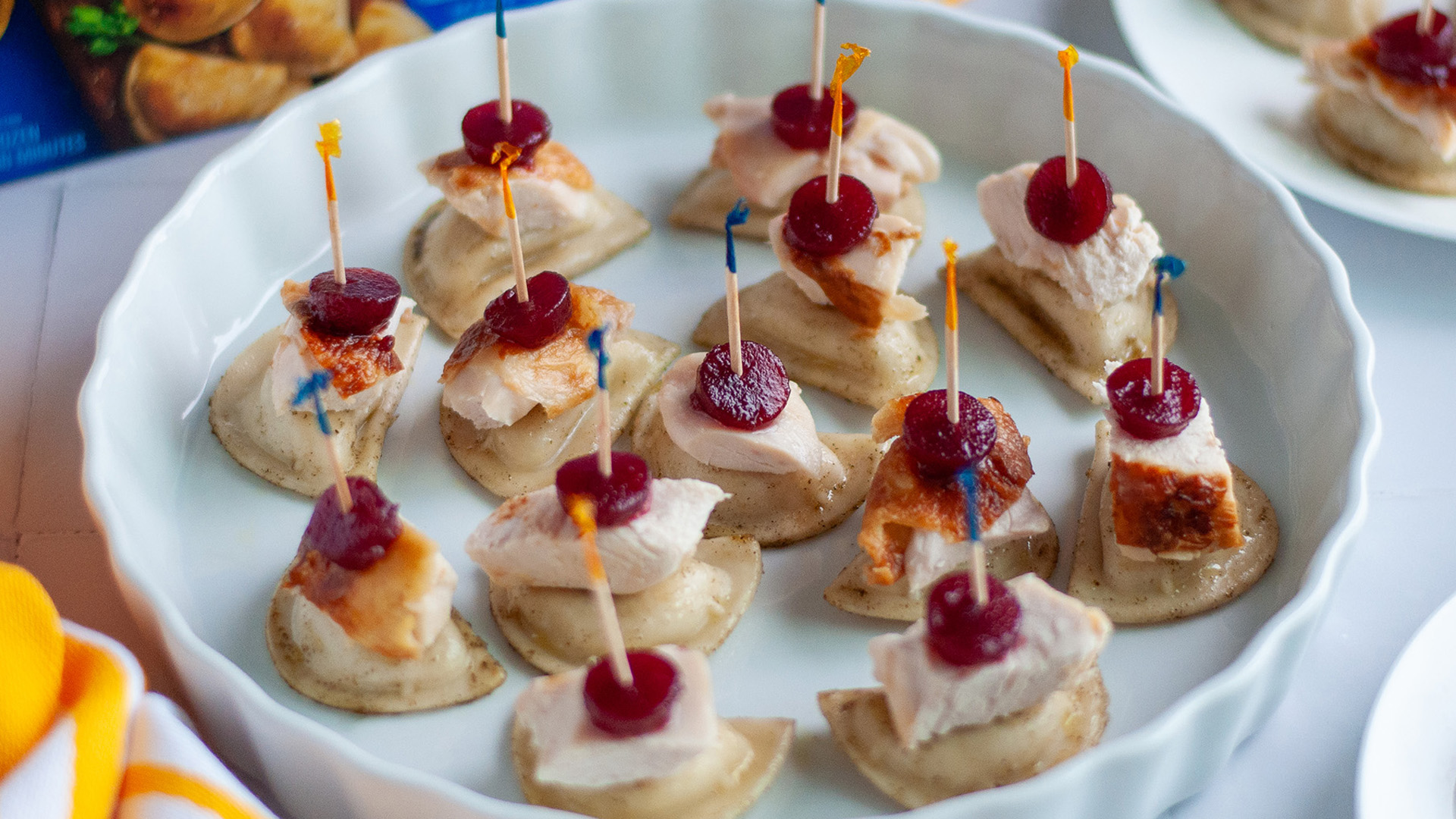 Thanksgiving Pierogy, Turkey, & Cranberry Appetizers