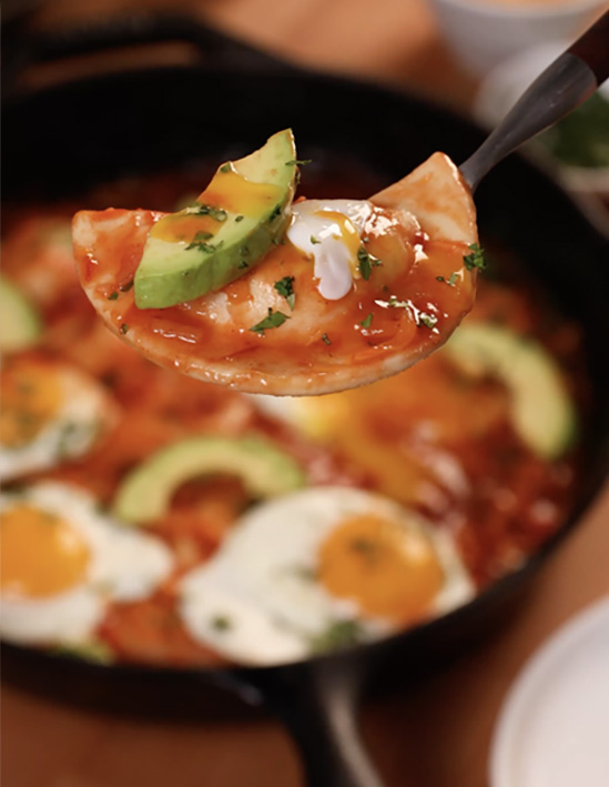 Pierogy Huevos Rancheros Skillet