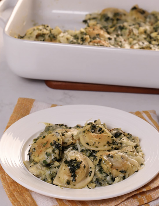 Spinach Artichoke Pierogy Bake